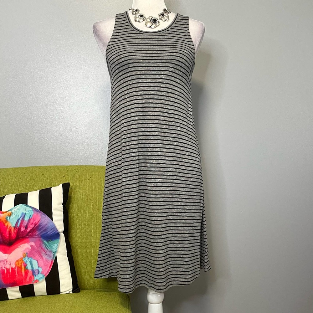 Madewell Highpoint Gray Striped Sleeveless Tank Dress XS